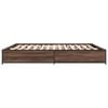 vidaXL Bed Frame Brown oak Engineered wood, steel 79.9x79.9 in Durable