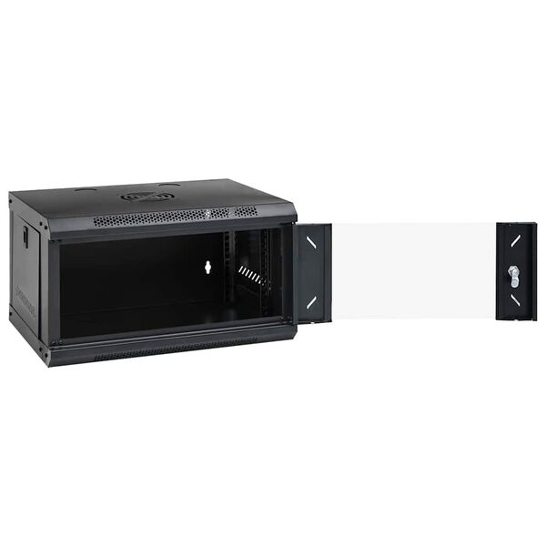 vidaXL Network Cabinet Black 20.87 x 17.72 x 11.81 in Steel
