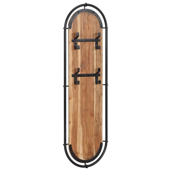 vidaXL Coat Rack Brown and black Solid acacia wood, iron Compact