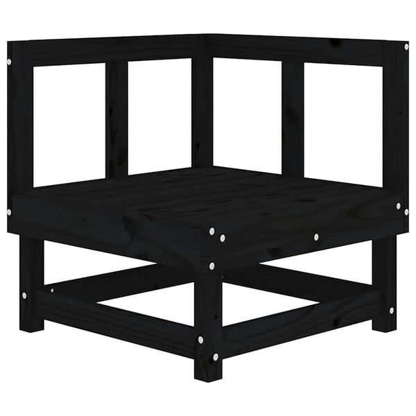 vidaXL Corner Sofa Black Solid pine wood, Oxford fabric, PP cotton