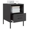 vidaXL Bedside Cabinet Black Cold-rolled Steel Small Adjustable Feet