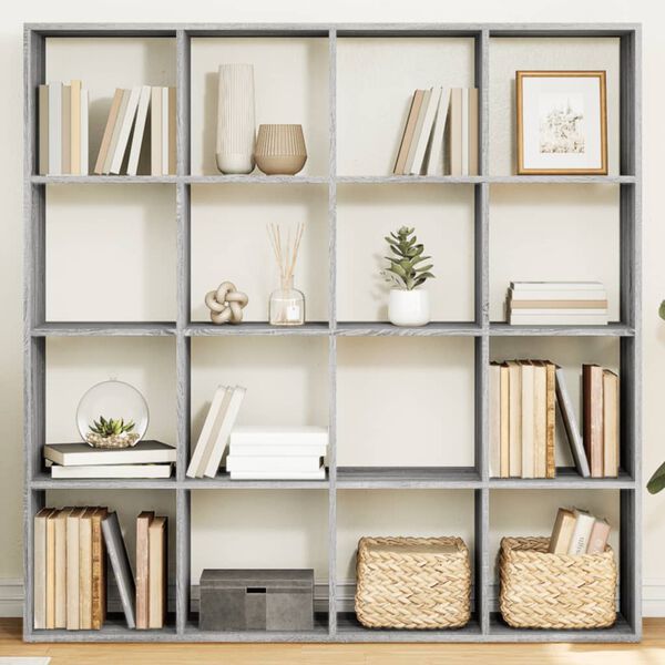 vidaXL Book Cabinet Grey Sonoma Engineered wood Medium Book Cabinet