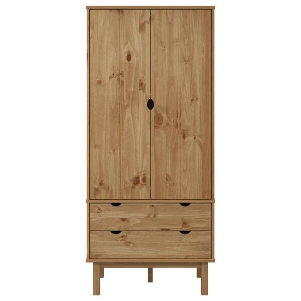 vidaXL Wardrobe Solid pinewood, engineered wood Large Wardrobe