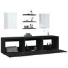 vidaXL Bathroom Furniture Set Black Engineered Wood, Glass Large