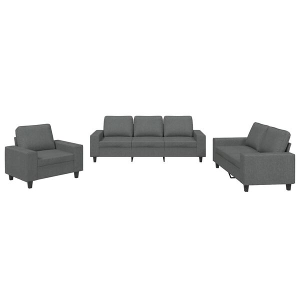 vidaXL Sofa Set Dark Grey Fabric (100% polyester), metal, textilene, plywood