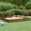 vidaXL Sandbox Honey Brown Solid Pine Wood Large Breathable Design