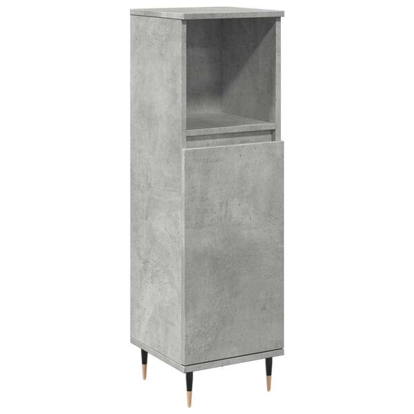 vidaXL Bathroom Cabinet Concrete grey Engineered wood, iron Tall