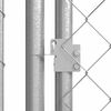 vidaXL Dog Kennel Silver Galvanized Steel Large Dog Kennel Rectangular