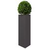 vidaXL Garden Planter Black Steel Medium Durable Garden Planter