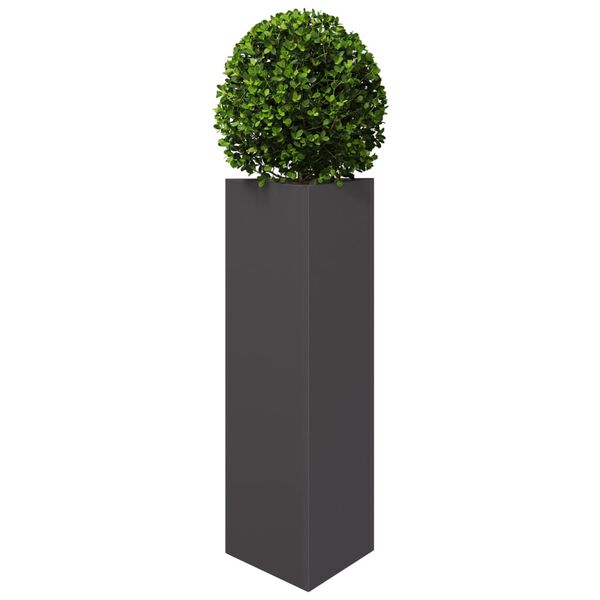 vidaXL Garden Planter Black Steel Medium Durable Garden Planter