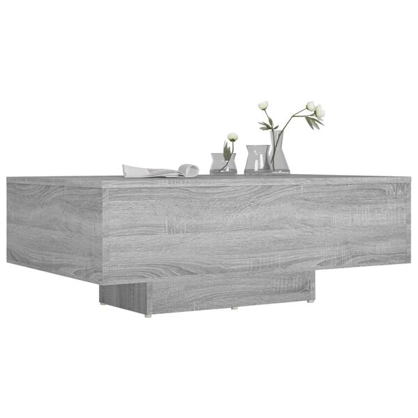 vidaXL Coffee Table Grey Sonoma Engineered Wood Low Modern