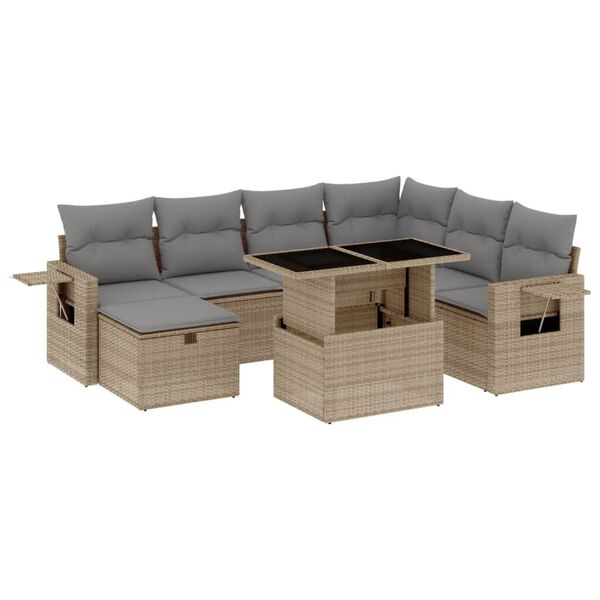 vidaXL Garden Sofa Set Beige, Light Grey