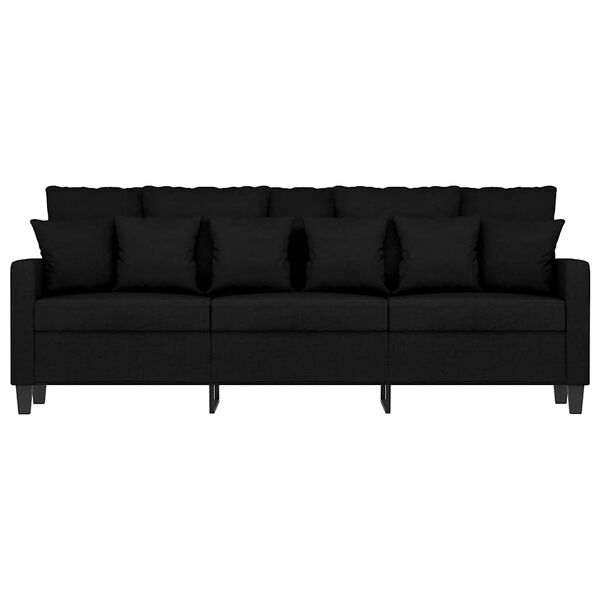 vidaXL 3-seater Sofa Black 100% polyester fabric, metal, textilene