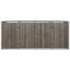 vidaXL Quadruple Wheelie Bin Shed Gray 107.9"x31.5"x46.1" Poly Rattan