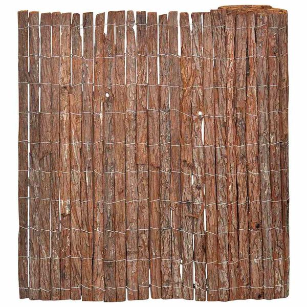 vidaXL Bark Fence Natural 39.37 x 236.22 in Bark
