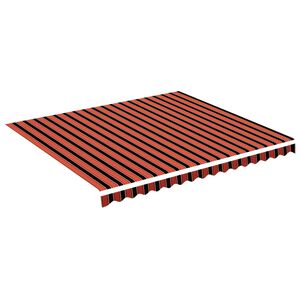 vidaXL Replacement Awning Fabric Orange and brown Polyester with PU coating