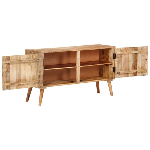 vidaXL Sideboard Bleached White with Natural Mango Wood Grain
