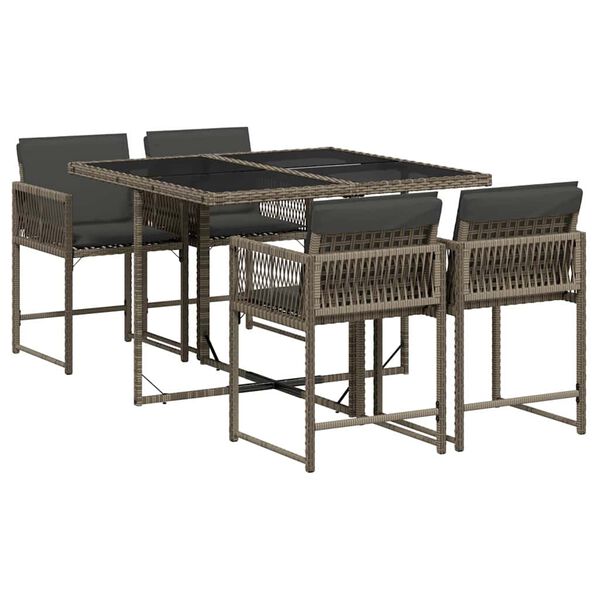 vidaXL Garden Dining Set Grey