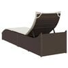 vidaXL Folding Sun Lounger with Cushion and Storage Brown Poly Rattan