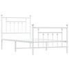 vidaXL Bed Frame White Powder-coated steel Twin Durable Bed Frame