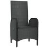 vidaXL Outdoor Chair Black Poly rattan, steel Standard Removable Covers