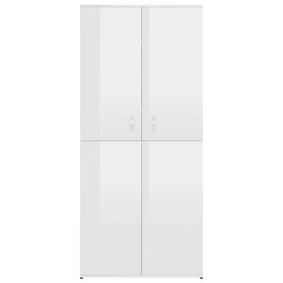 vidaXL Shoe Cabinet High Gloss White 31.5"x15.4"x70.1" Engineered Wood