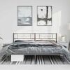 vidaXL Bed Frame Black Powder-Coated Steel Full Bed Frame Rectangular