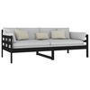 vidaXL Day Bed Black Solid pine wood 35.4 x 74.8 in