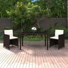 vidaXL Garden Dining Set Brown and Cream White