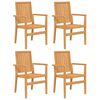 vidaXL Stackable Patio Chairs 4 pcs 22.2x22.6x35.8" Solid Wood Teak