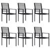 vidaXL Dining Set Black Glass, Powder-Coated Steel, PVC Rattan 7-piece set