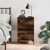 vidaXL Bedside Cabinet Smoked Oak Engineered wood, iron 15.7x15.7x26.0 in