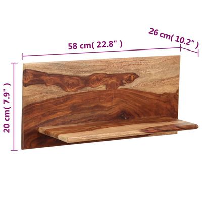 vidaXL Wall Shelves 2 pcs 22.8"x10.2"x7.9" Solid Sheesham Wood