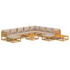 vidaXL Garden Lounge Set Taupe Solid acacia wood Medium Modular