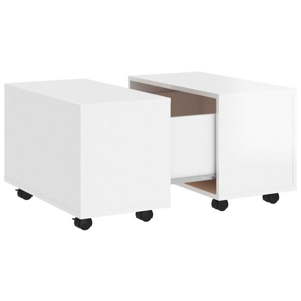 vidaXL Coffee Table High Gloss White Engineered Wood Medium Extendable