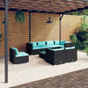 vidaXL Garden Lounge Set Black and Water Blue