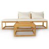 vidaXL Garden Lounge Set Cream and Natural Wood