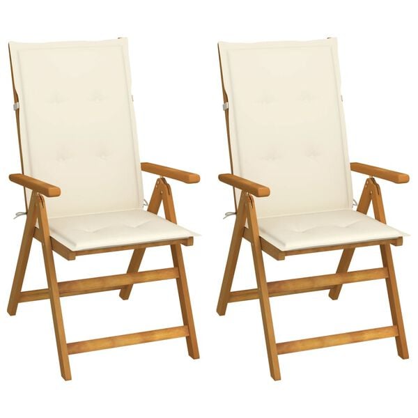 vidaXL Garden Chair Set of 2 Cream