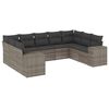 vidaXL Garden Sofa Set Grey PE Rattan Large Modular Garden Sofa Set