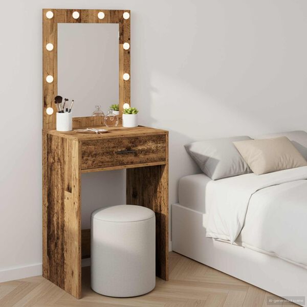 vidaXL Dressing Table Old Wood 50 x 41 x 135 cm Engineered wood