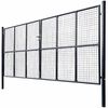 vidaXL Mesh Garden Gate Galvanised Steel 157.5x68.9" Grey