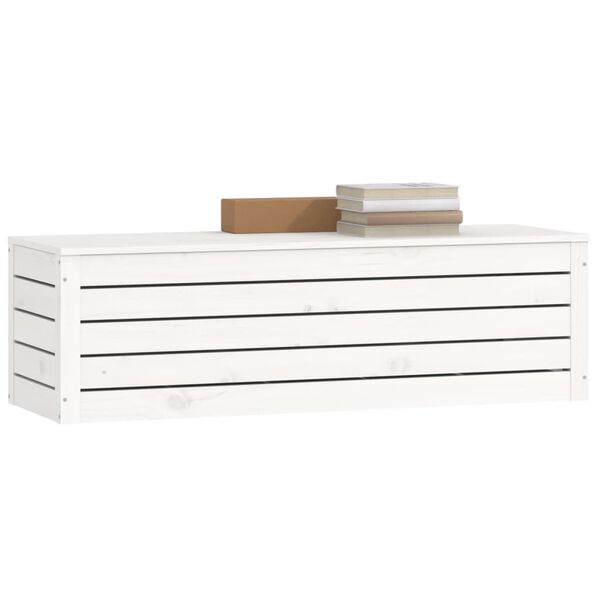 vidaXL Storage Box White Solid pinewood Large Storage Box Rectangular