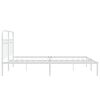 vidaXL Bed Frame White Steel King Bed Frame Rectangular Traditional