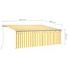 vidaXL Retractable Awning Yellow and White