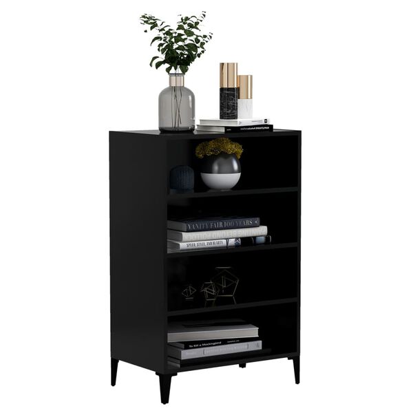 vidaXL Sideboard Black Engineered wood 22.4x13.8x35.4 in Sideboard