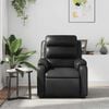 vidaXL Massage Recliner Chair Black Faux leather, metal, plywood Single