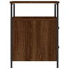 vidaXL Bedside Cabinet Brown Oak Engineered Wood, Iron Adjustable Feet