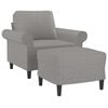 vidaXL Sofa Chair With Footstool Light Grey