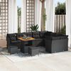 vidaXL Garden Sofa Set with Cushion with Storage 12 pcs Black