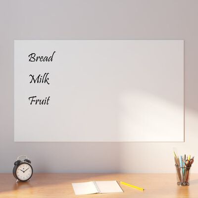 vidaXL Wall-mounted Magnetic Board White 39.4"x23.6" Tempered Glass